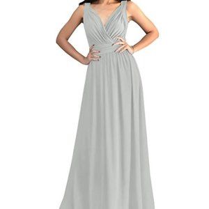 Light Grey Formal Dress Bridesmaid Wedding Guest